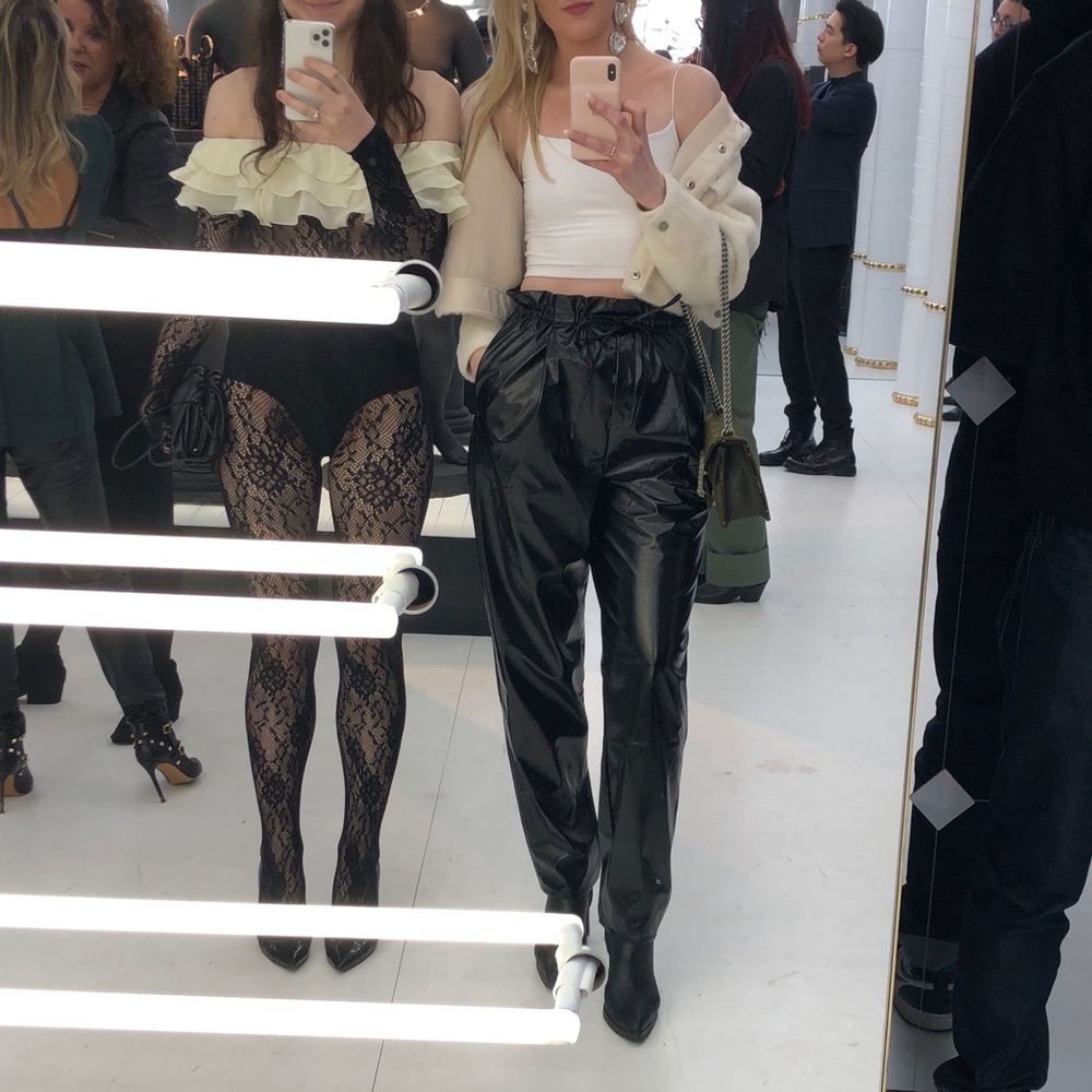 Aritzia Wilfred black coated pants